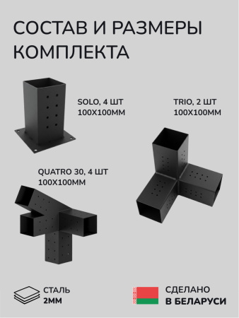 Комплект коннекторов, опор, набор основания SCANDINAF GABLE 150х150