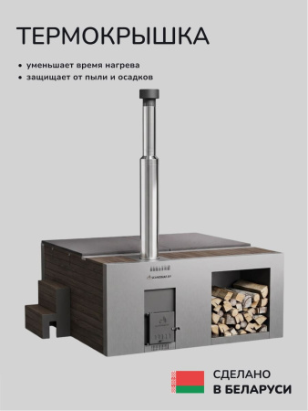 Купель с подогревом на дровах Scandinaf Elite 200B, 4-6 чел., коричневый, AISI 304, подсветка